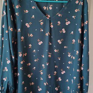 Very pretty PaperMoon - Floral blouse  Size L Dark Green